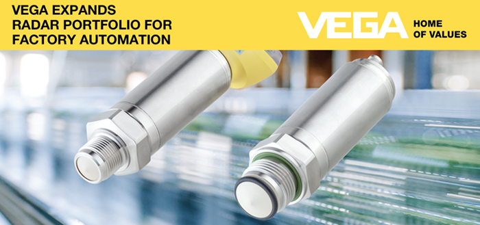 VEGA EXPANDS RADAR PROTFOLIO FOR FACTORY AUTOMATION